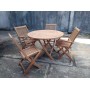Складной стол Borneo из тика, Ø110×H74 см