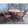 Складной стол Borneo из тика, Ø110×H74 см