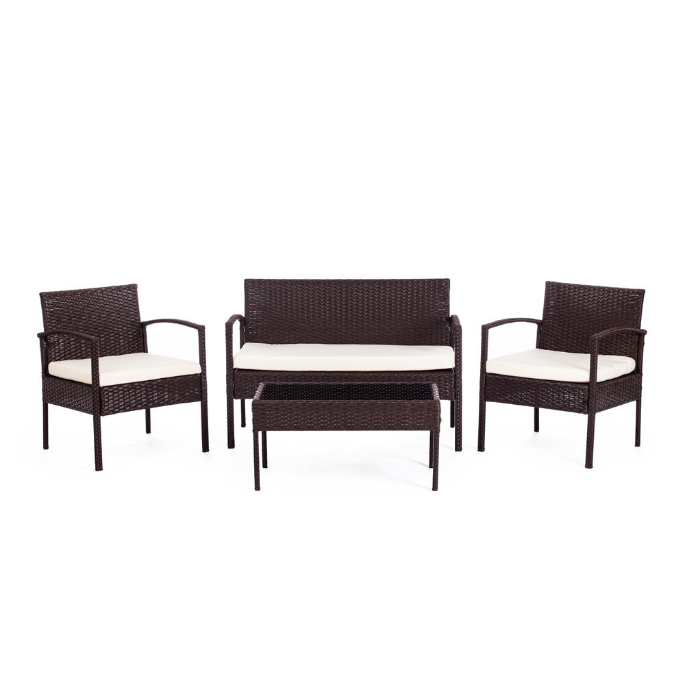 Набор садовой мебели марокко полиротанг коричневый стол диван и 2 кресла