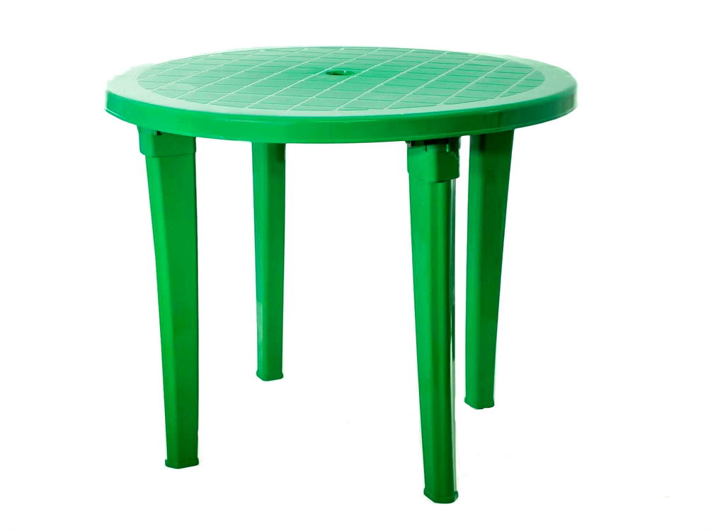 Стол пластиковый Элластик 850х850х740 квадр. Т.-зеленый